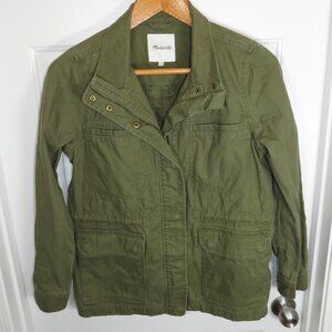 Madewell Dispatch Utility Jacket Military Inspired Womens Olive Green Sz Medium